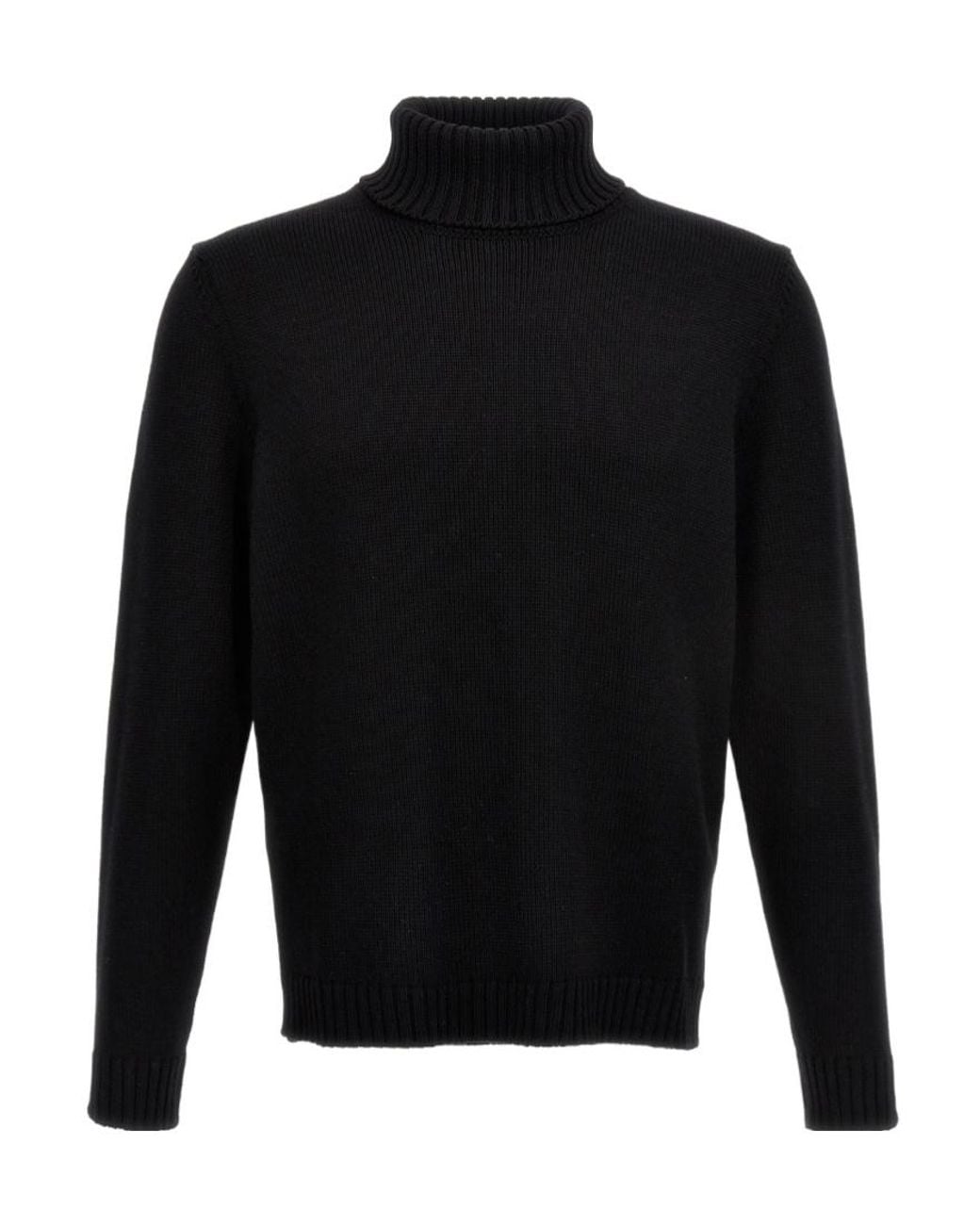 Zanone Black Turtleneck Knitted Jumper for men