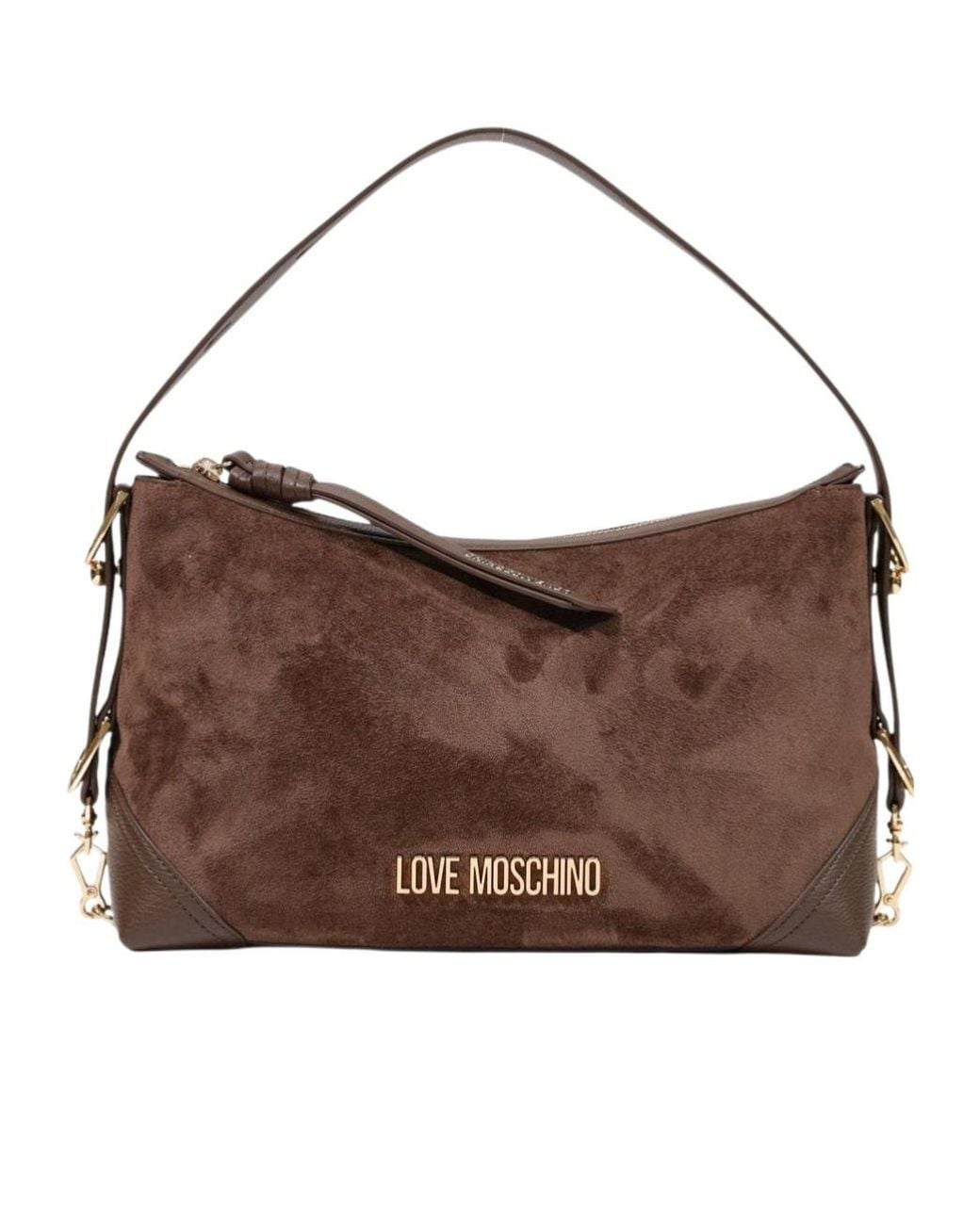 Moschino Brown Zippered Shoulder Bag