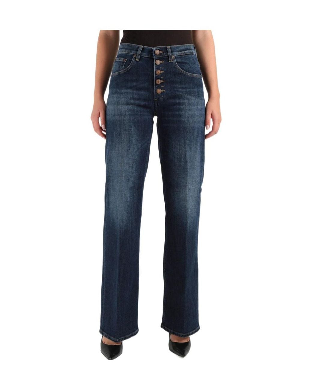 Dondup Blue Jacklyn Wide-Leg Jeans