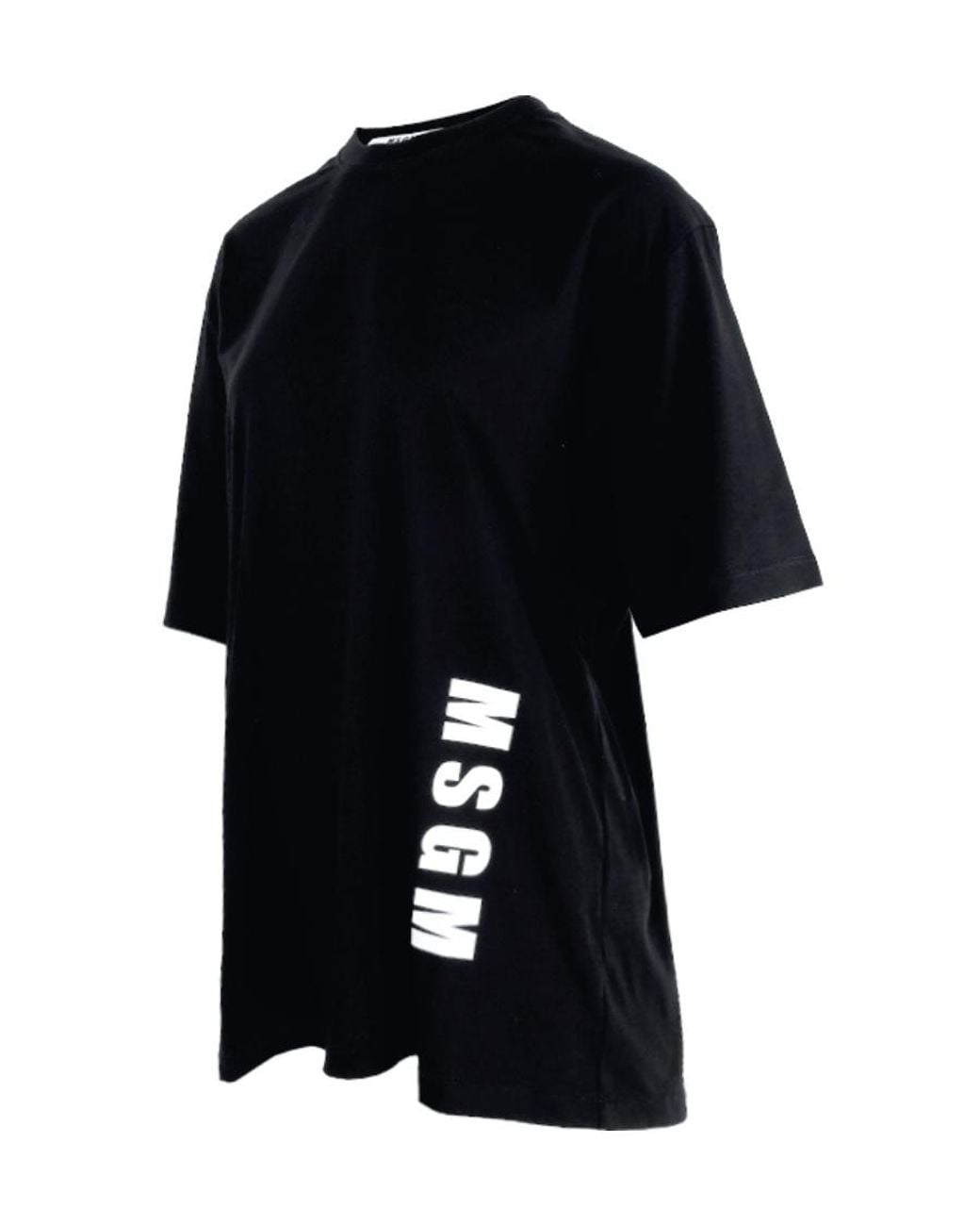MSGM Black Logo-Print T-Shirt