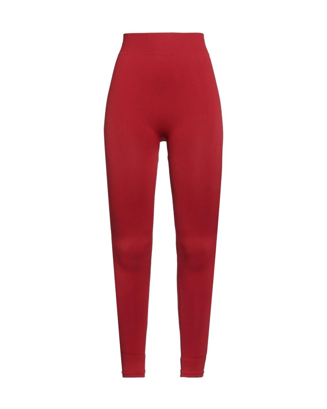 Rick Owens Red Plain Colour Leggings