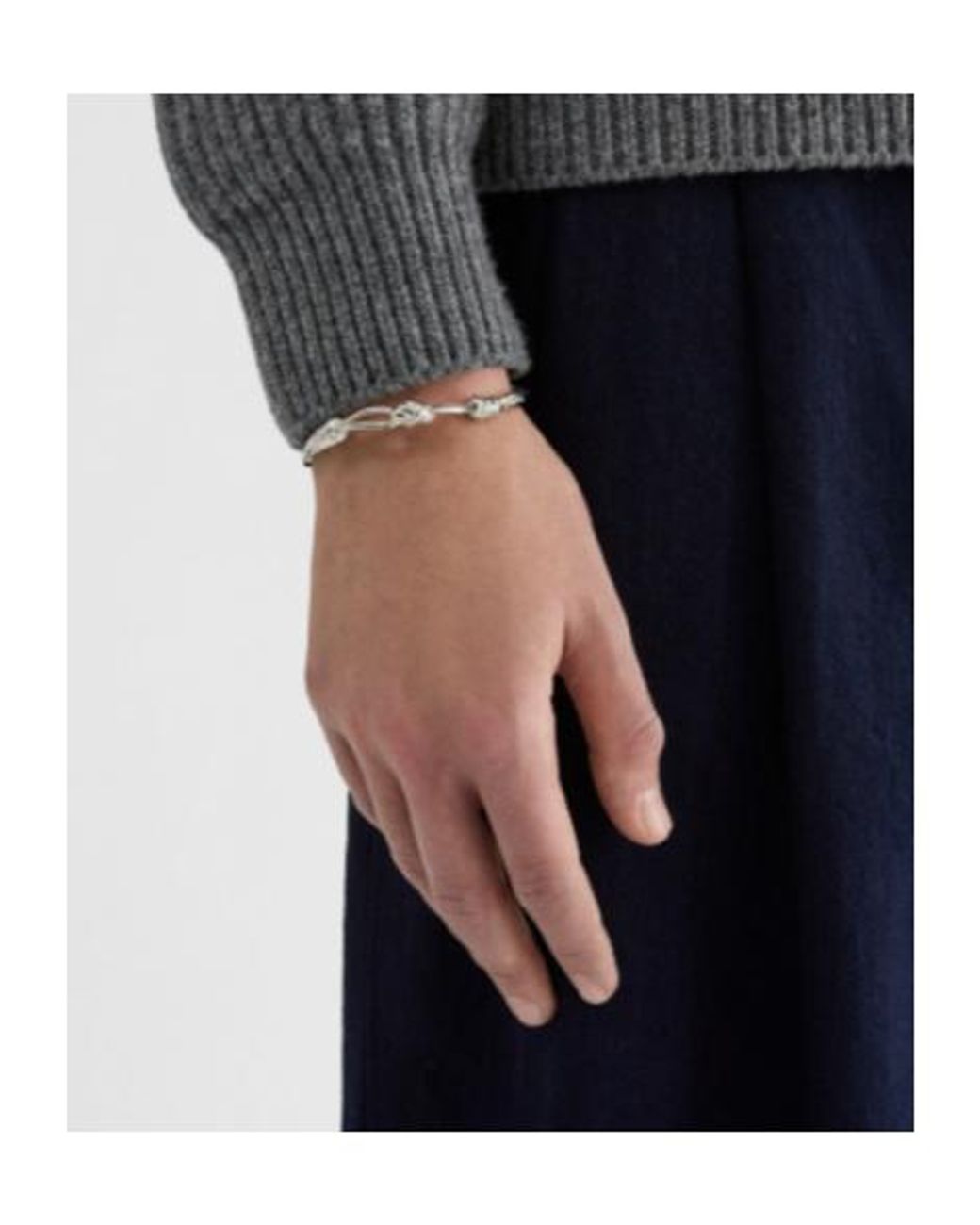 Jil Sander White Twisted Cuff Bracelet for men