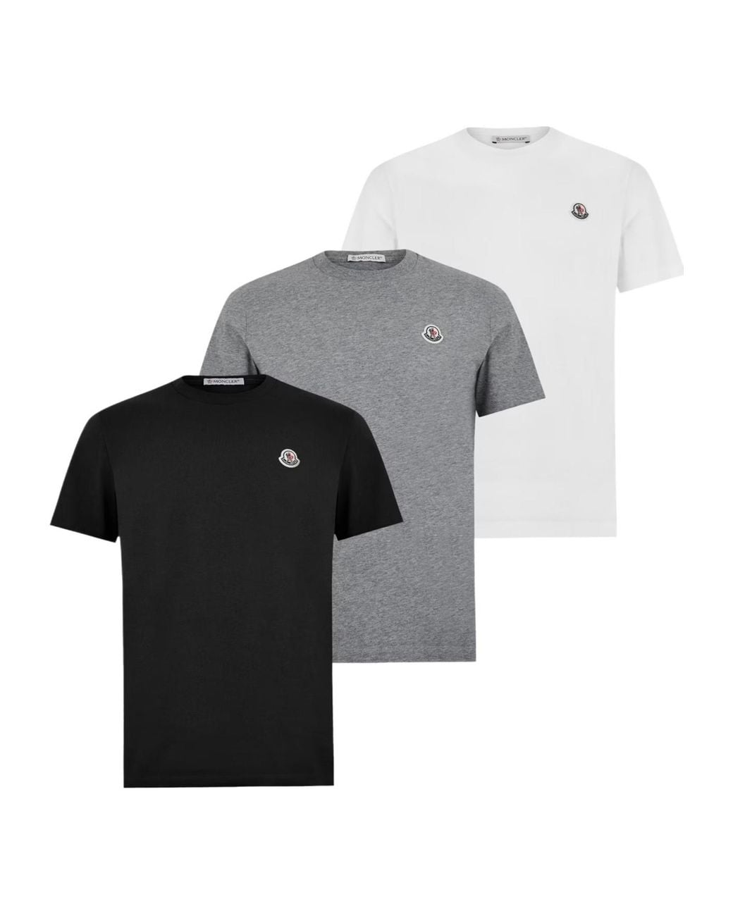 Moncler Gray Logo T-Shirt Three-Pack for men