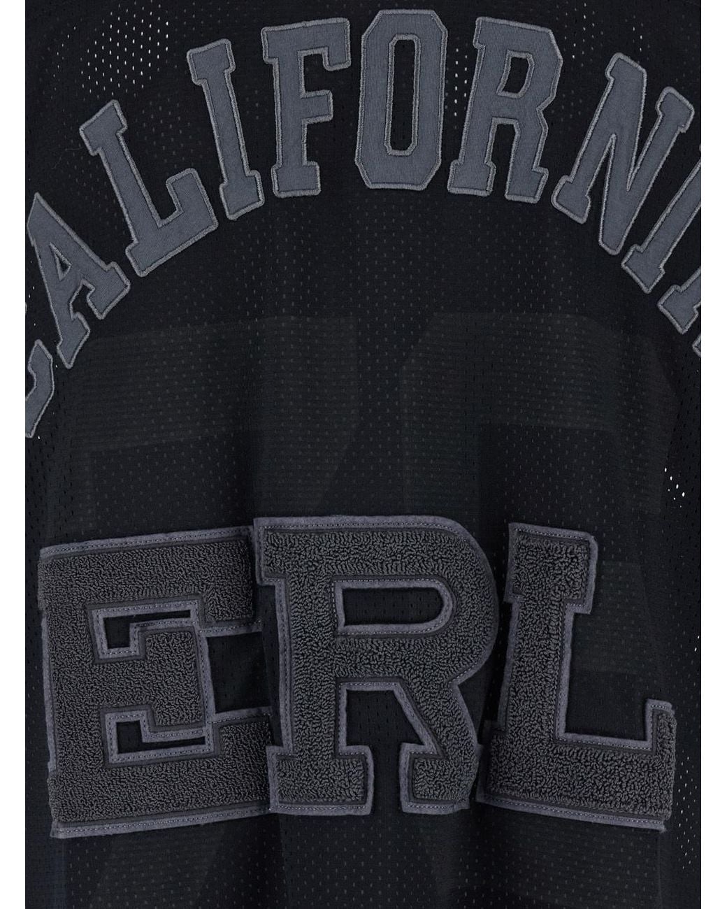 ERL Black Mesh Logo Polo Shirt for men
