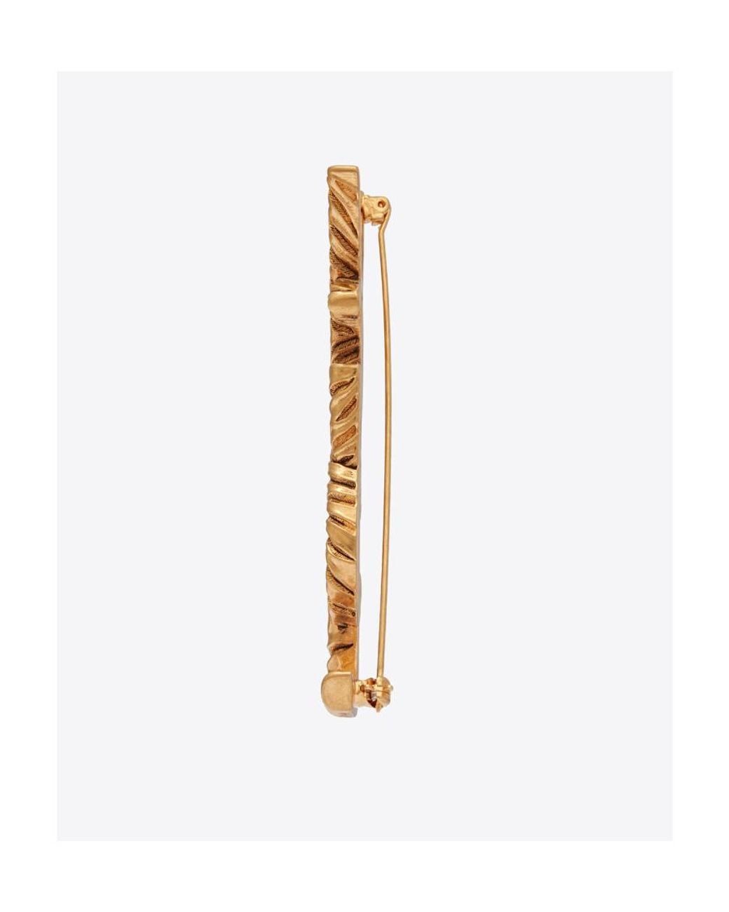 Saint Laurent Metallic Opyum Ysl Twisted Brooch