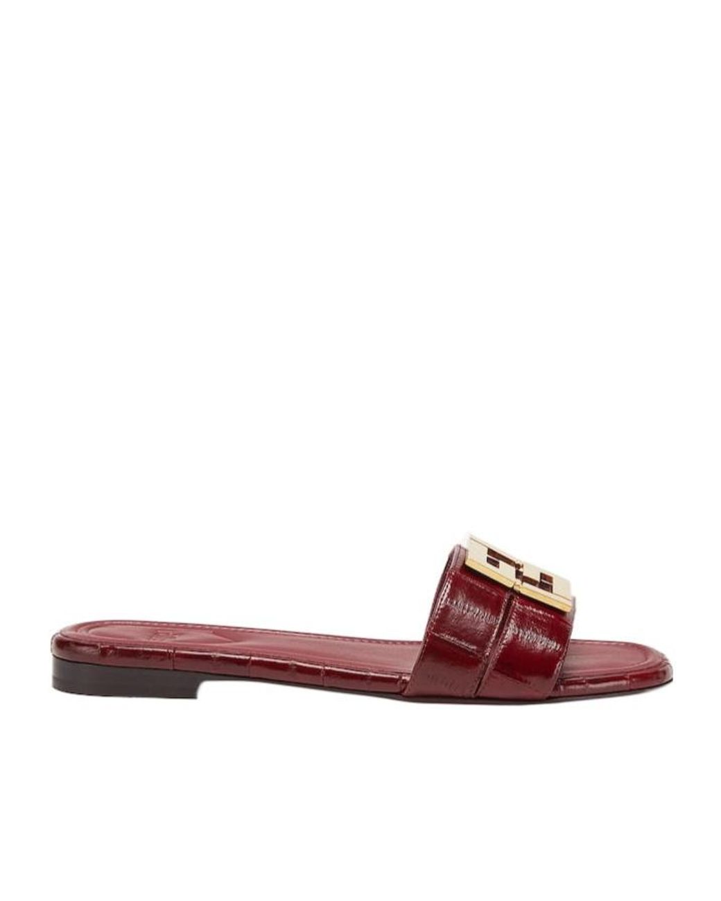 Fendi Purple Ffold Logo Plaque Slides