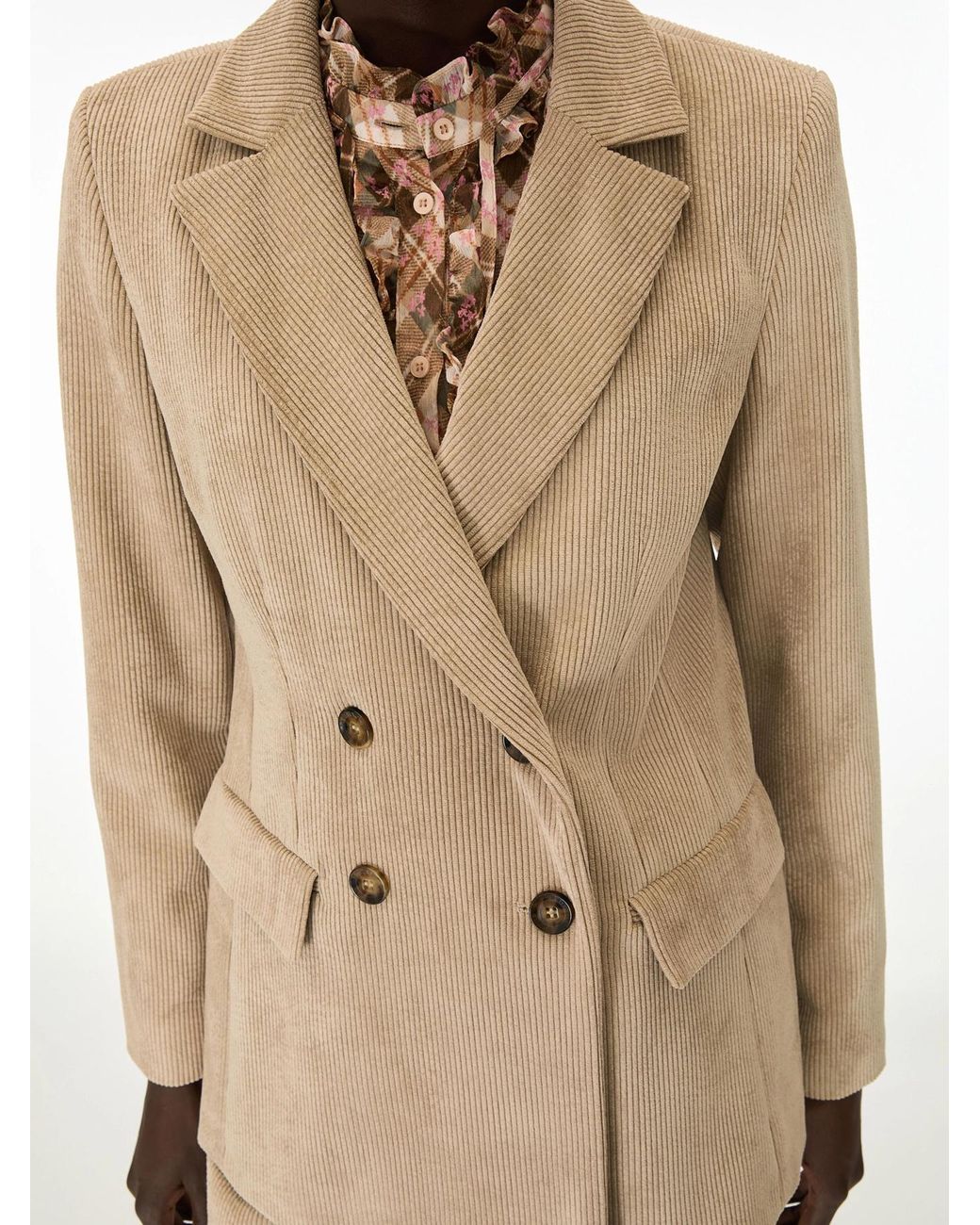 iBlues Natural Double-Breasted Casual Jacket