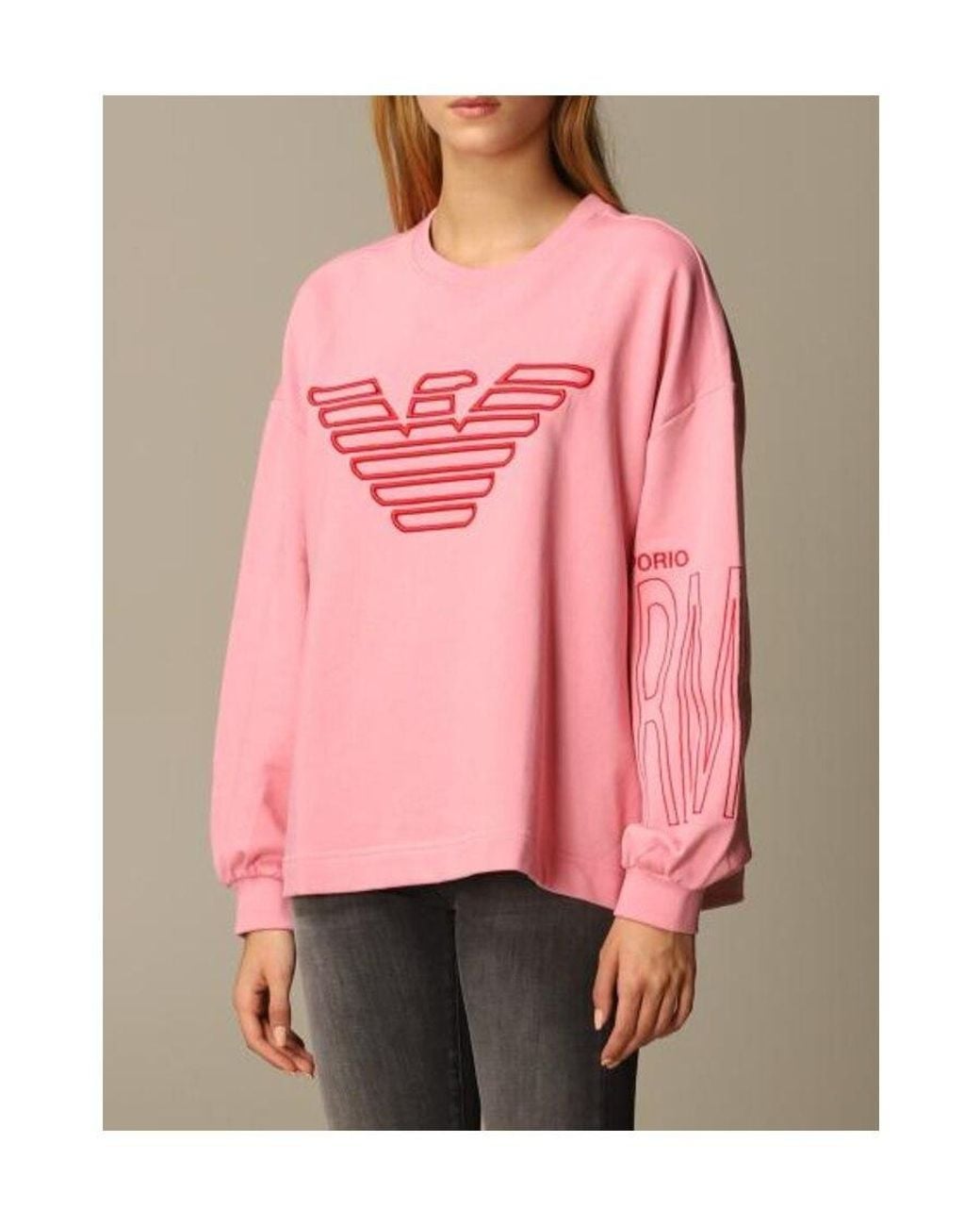 Emporio Armani Pink Logo Print Sweatshirt