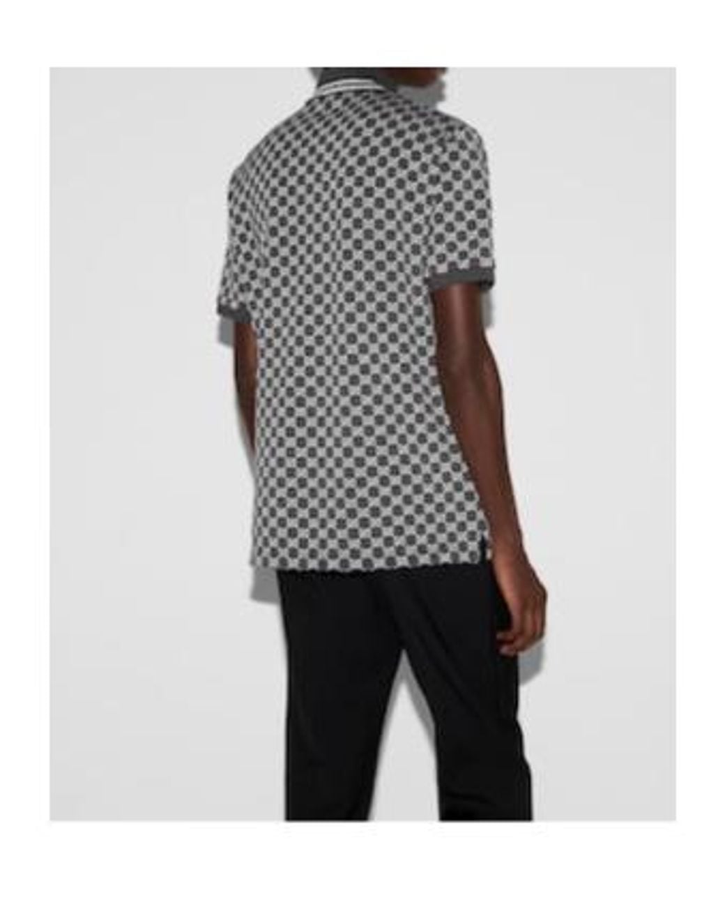 Gucci Gray Gg Jacquard Cotton Piquet Polo Shirt for men