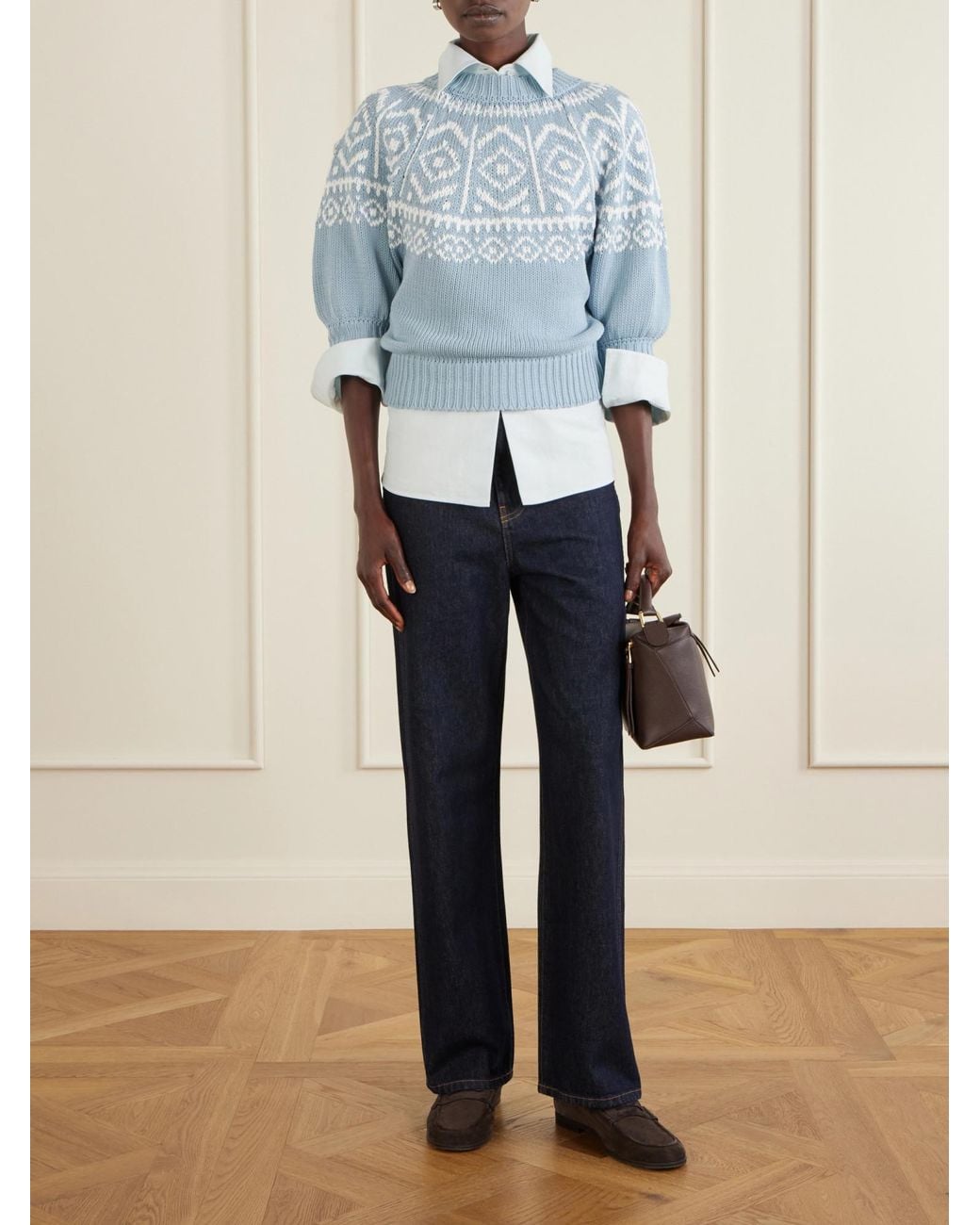 Altuzarra Blue Howard Fair Isle-Knit