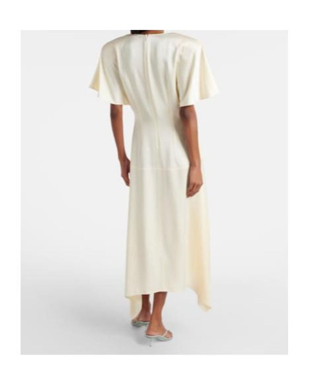 Stella McCartney Natural Satin Midi Dress