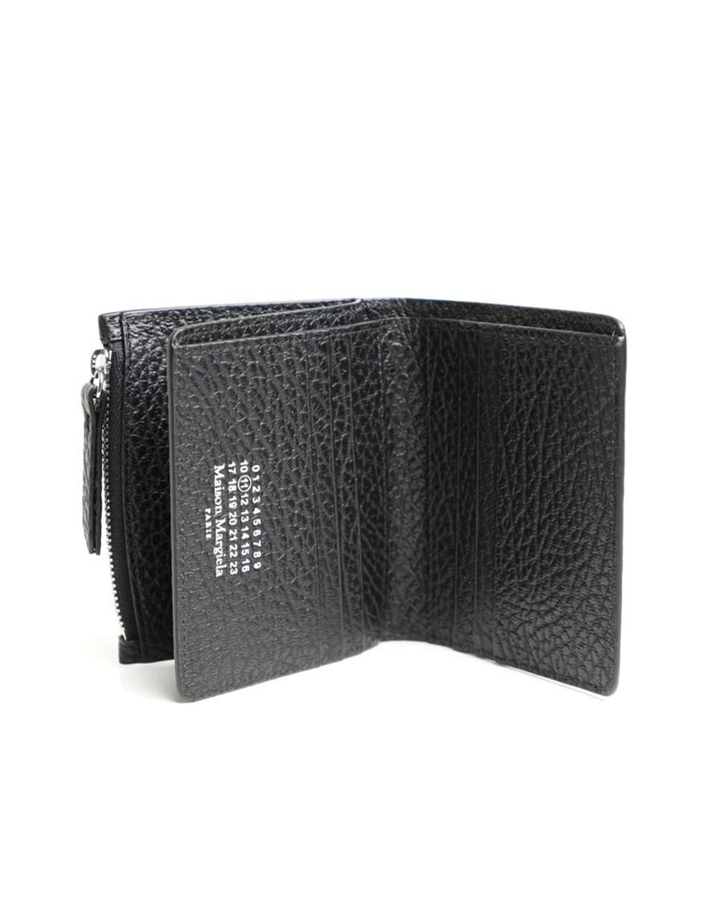 Maison Margiela Gray Logo Detailed Zipped Wallet for men