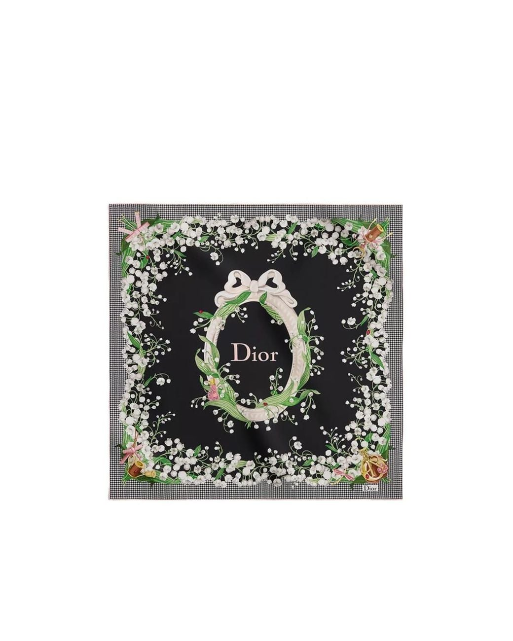 Dior Black Lucky Médaillon 90 Square Scarf