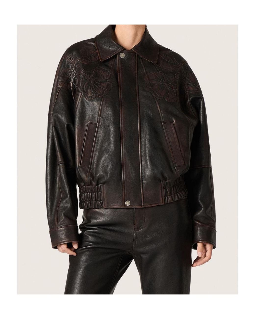 Golden Goose Deluxe Brand Black Leather Bomber Jacket