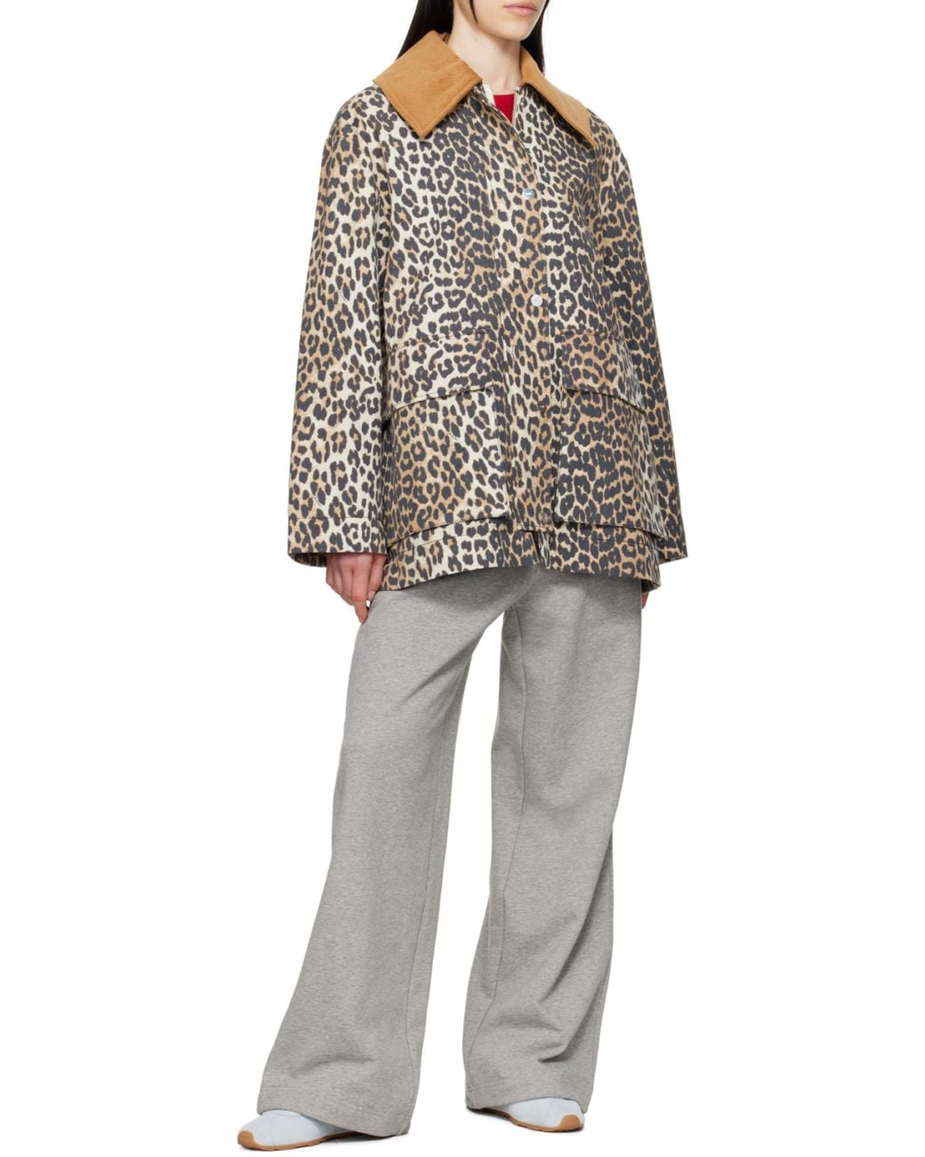 Ganni Brown Leopard Printed Jacket