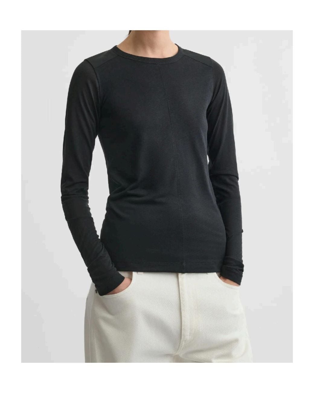 Phoebe Philo Black Long-Sleeve Panelled Top