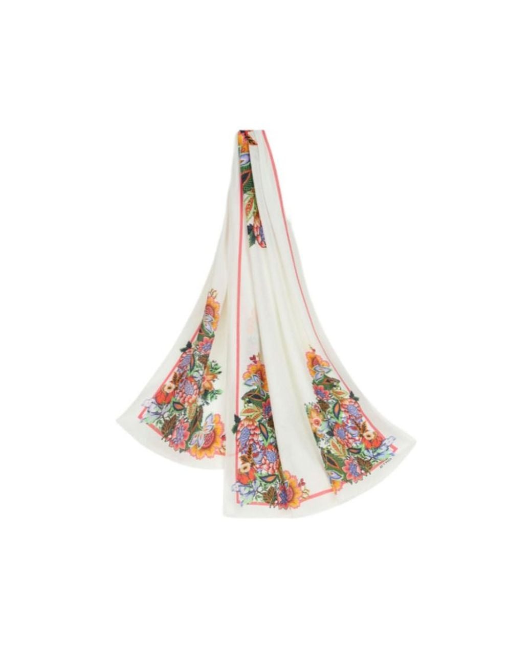 Etro White Floral Printed Scarf
