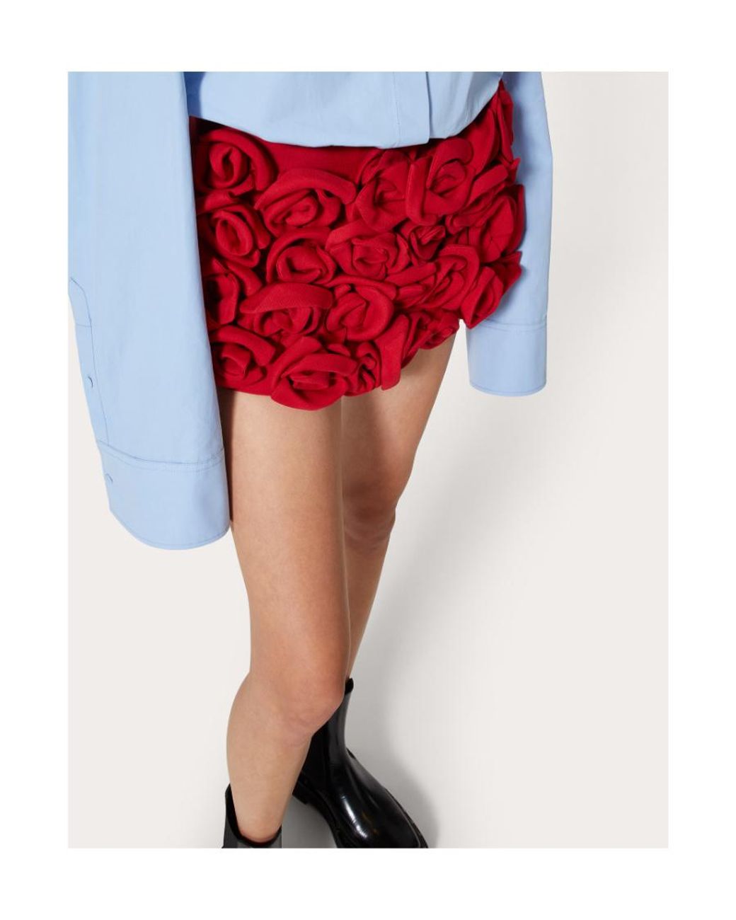 Valentino Red Crepe Couture Skort