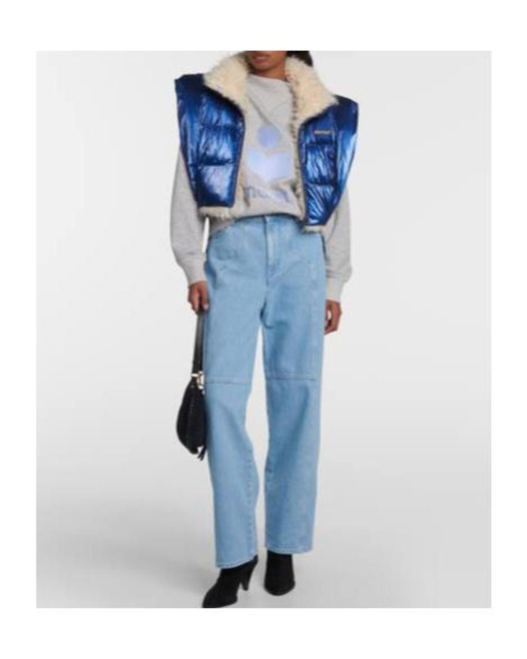 Isabel Marant Blue Cody Satin Puffer Vest