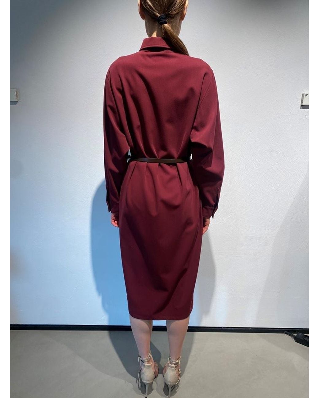 Max Mara Red Long-Sleeved Dress