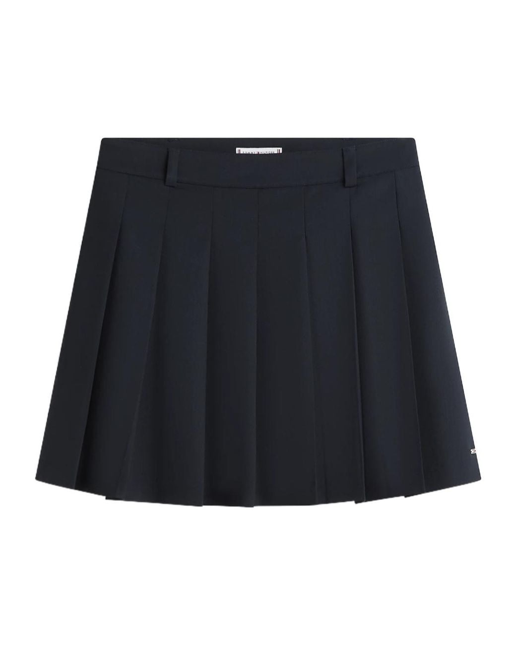 Tommy Hilfiger Black Classic Wool-Blend Pleated Mini Skirt
