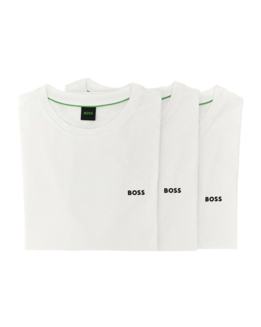 Boss White Logo 3-Pack Crew Neck T-Shirts for men