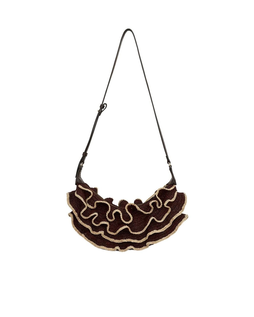 Zimmermann White Goldentime Ruffle Shoulder Bag