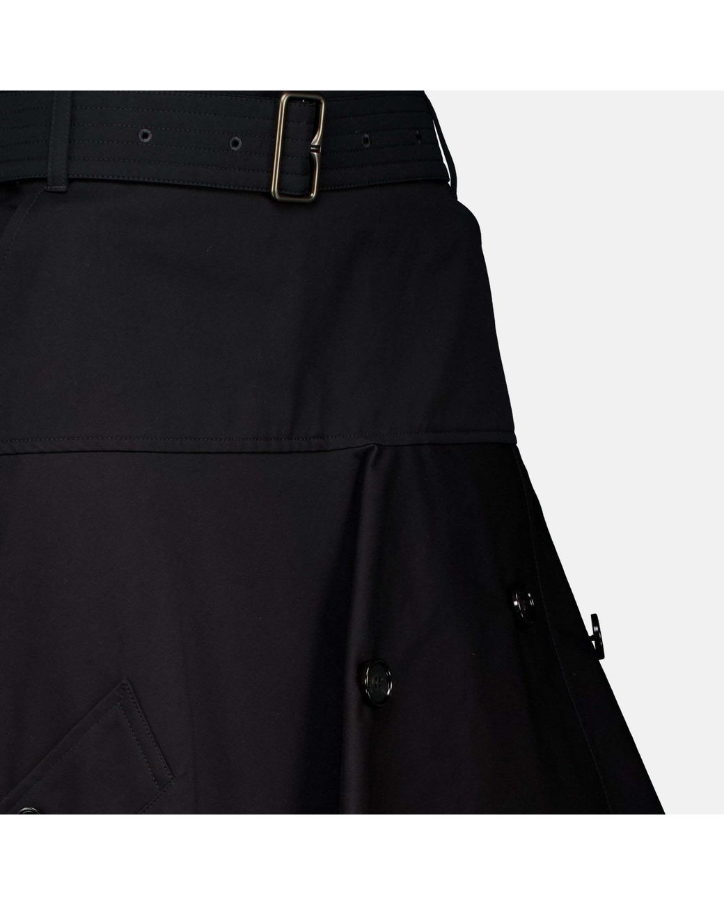 Burberry Black Belted Asymmetric Trench Skirt