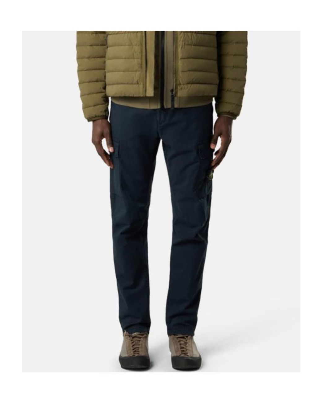 Stone Island Blue Tapered Cargo Trousers for men