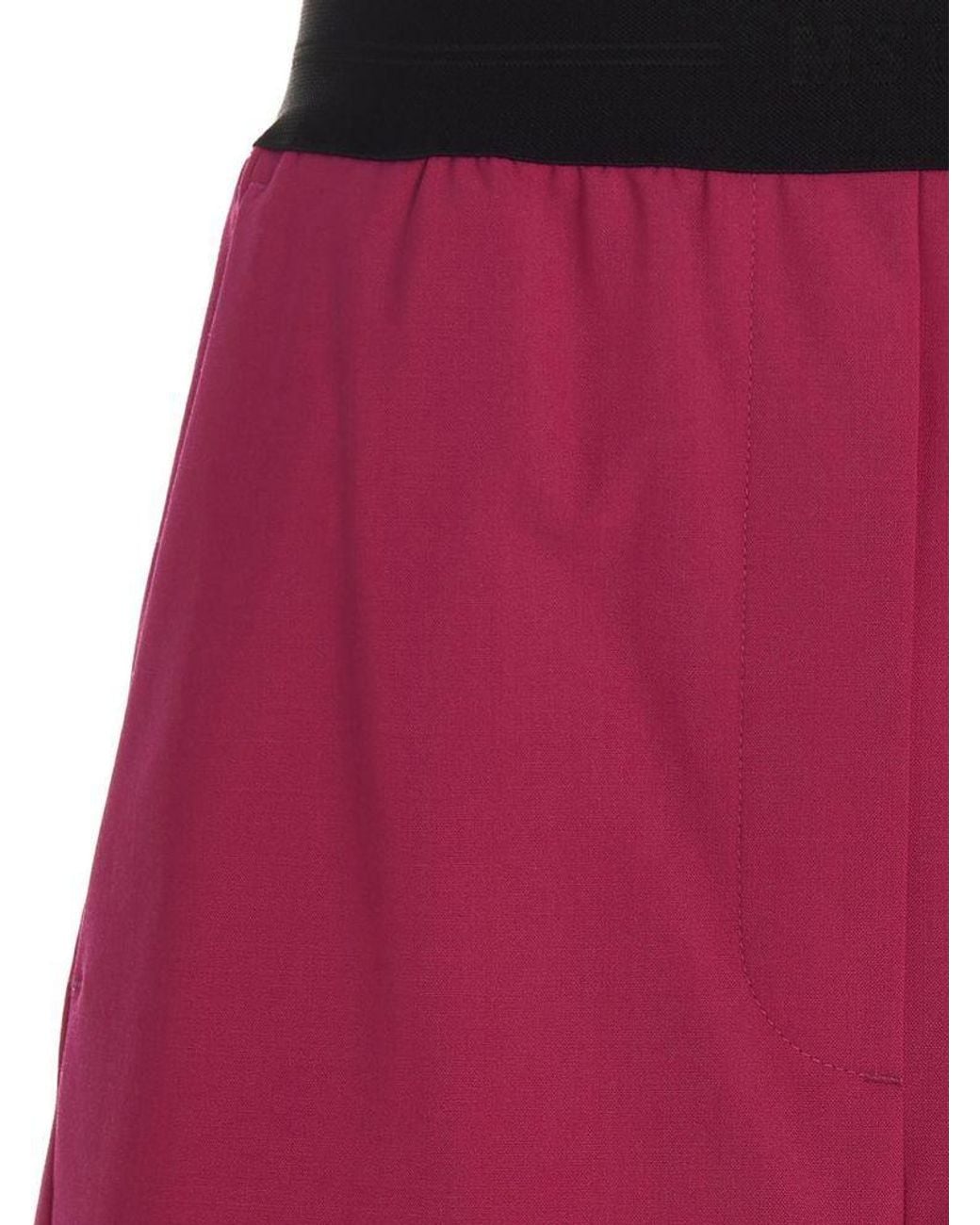MSGM Red Elasticated Waist Bermuda Shorts