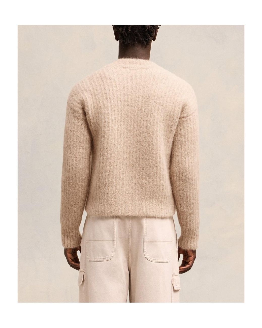 AMI Natural Ami Chunky Knitted Crewneck Jumper