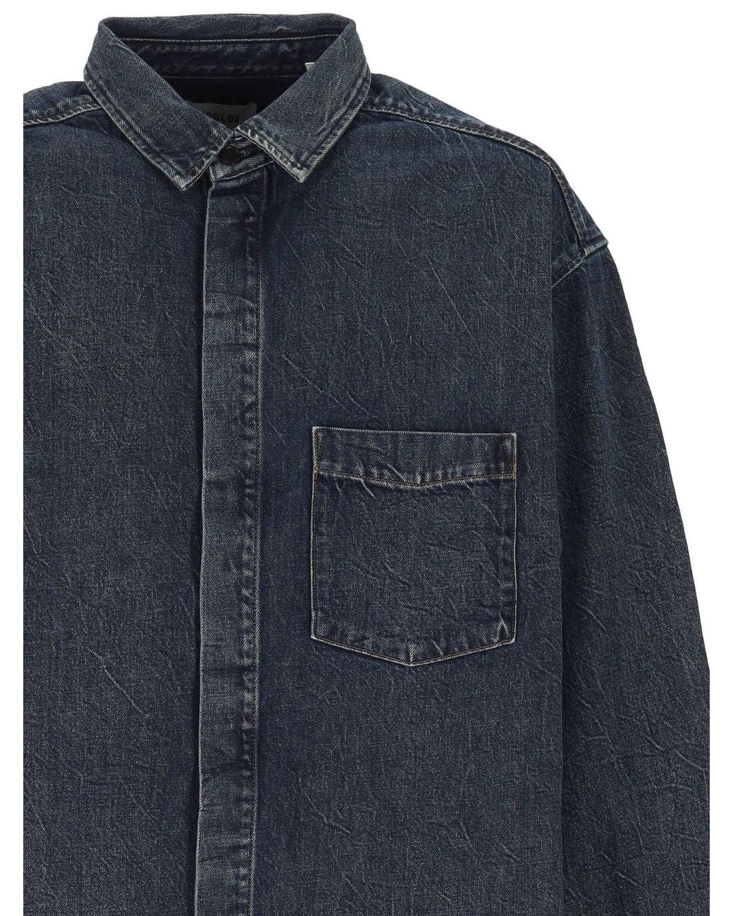 Agolde Blue Patch-Pocket Denim Shirt for men