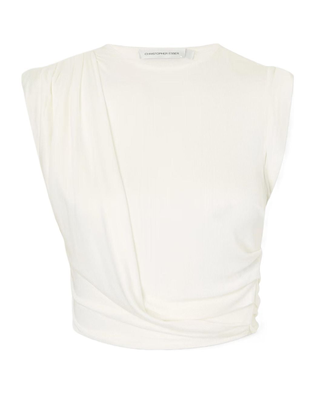 Christopher Esber White Verve Draped Top
