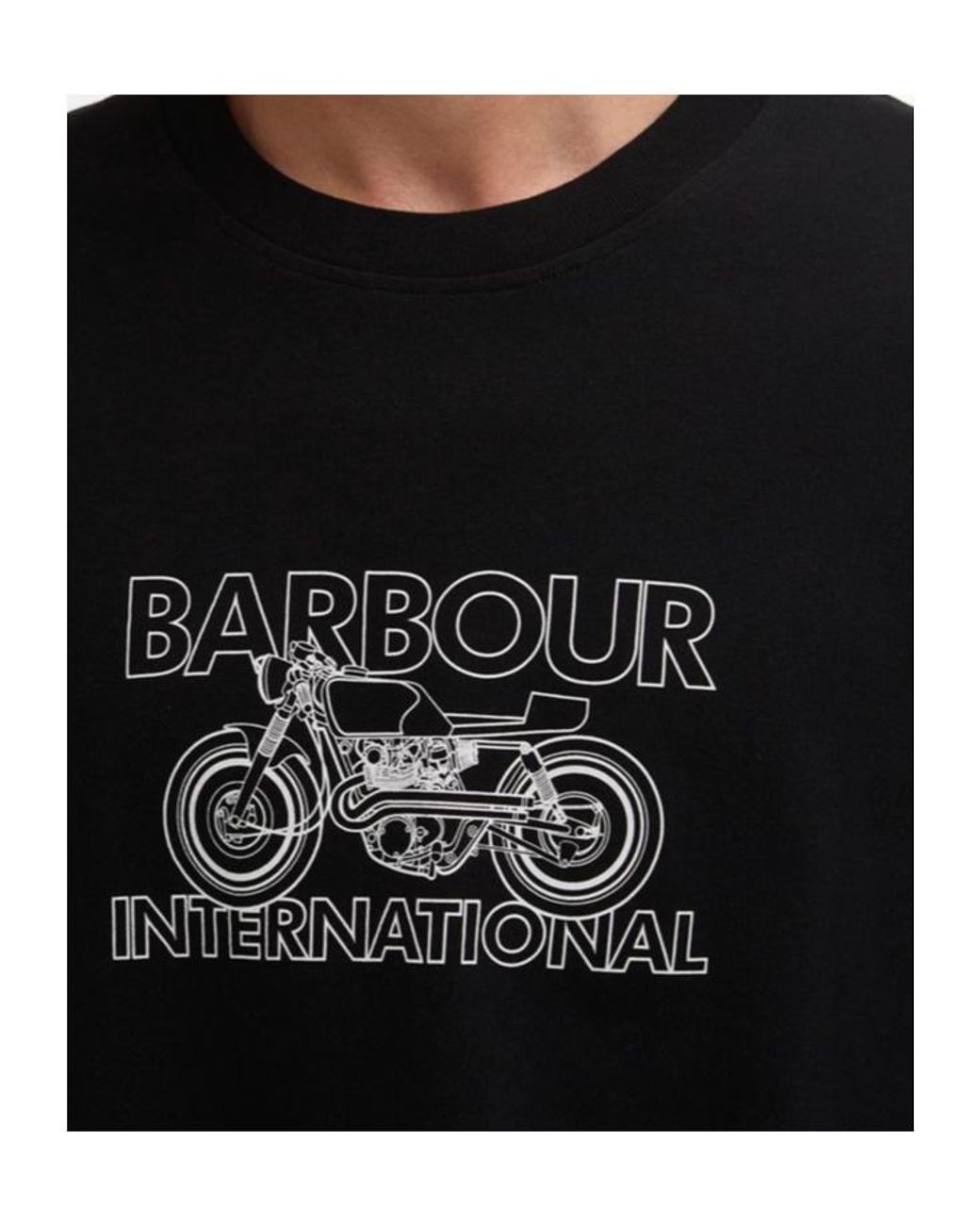 Barbour Black Motorcycle Graphic T-Shirt for men