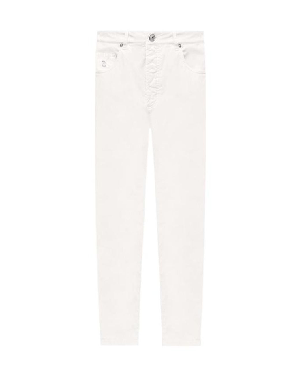 Brunello Cucinelli White Multi-Pocket Casual Pants for men