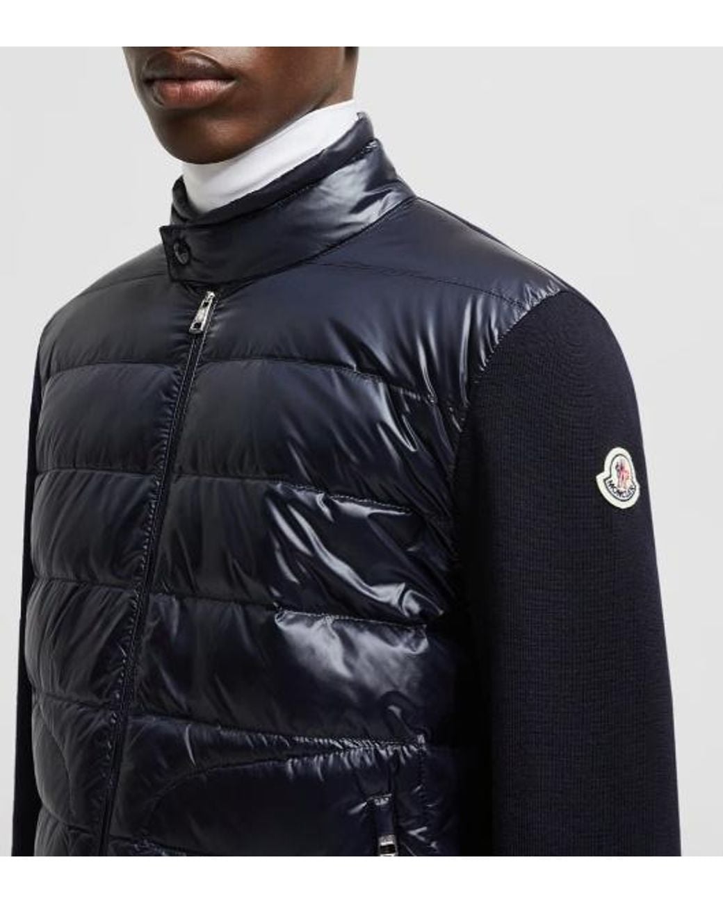 Moncler Blue Zip-Up Padded Jacket for men