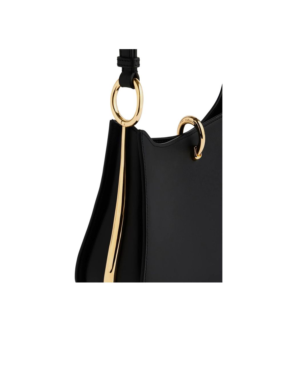 Rabanne Black Medium Ring Shoulder Bag