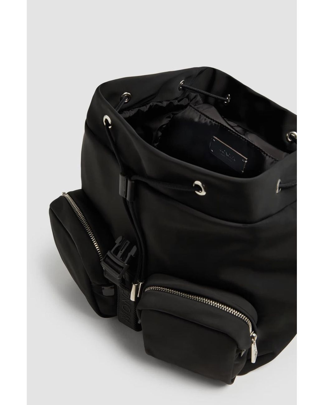 Moncler Black Logo Patch Pocket Detailed Backpack