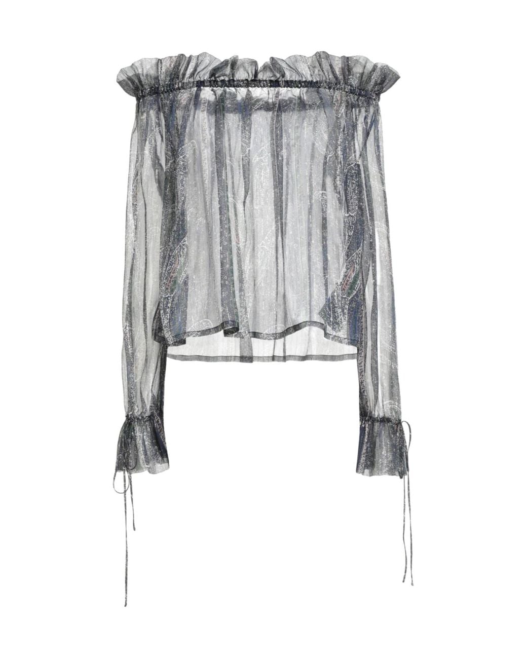 Saint Laurent Blue Off Shoulder Top