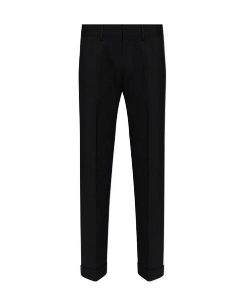 DSquared² Black Turn-Up Hem Trousers for men