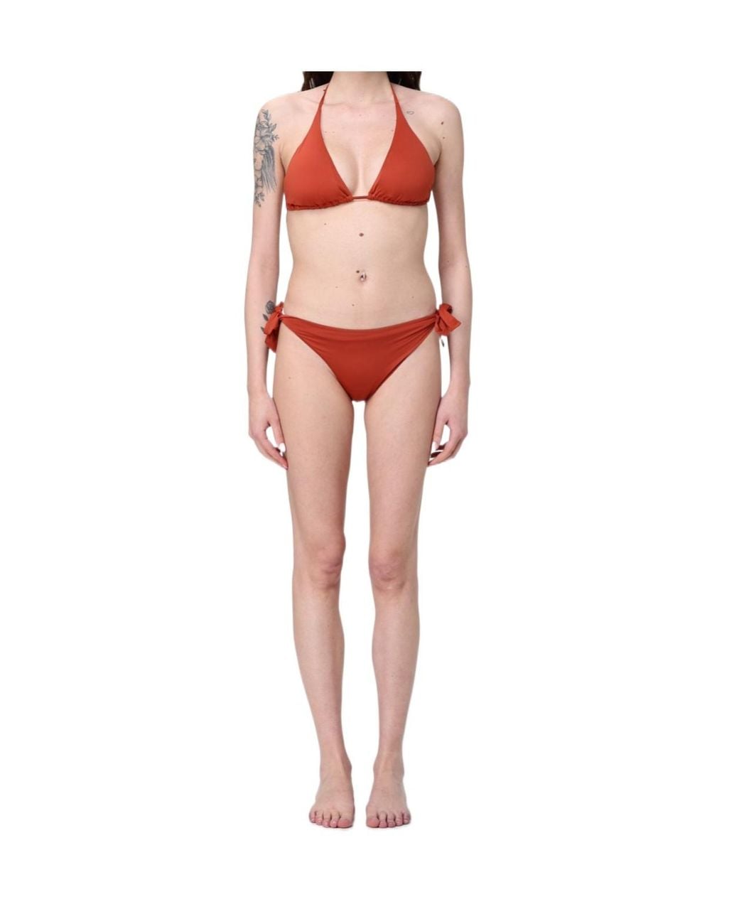 Max Mara Red Bikini Swimsuit And Swim Trunks Two-Piece Set