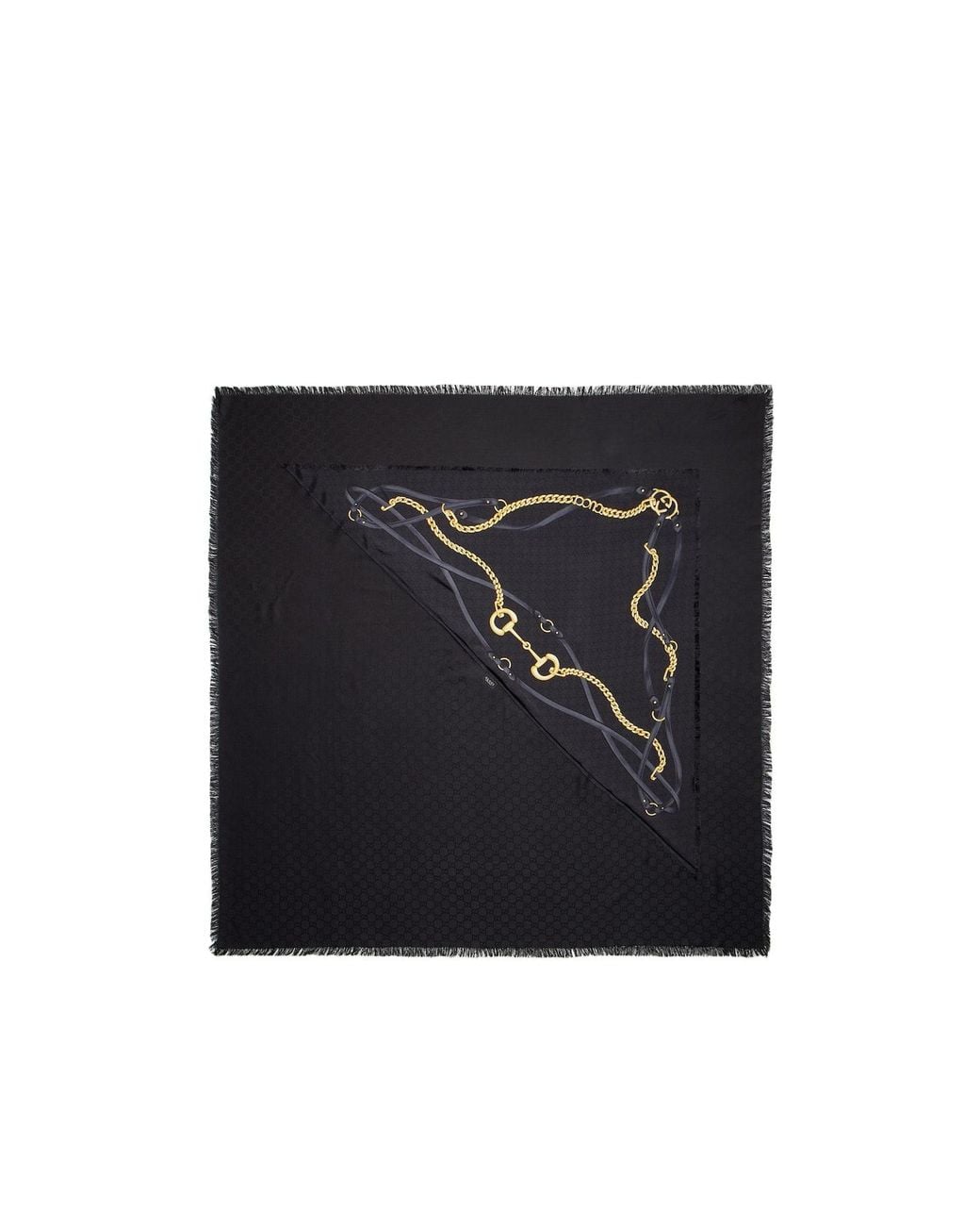 Gucci Black Horsebit Detailed Scarf