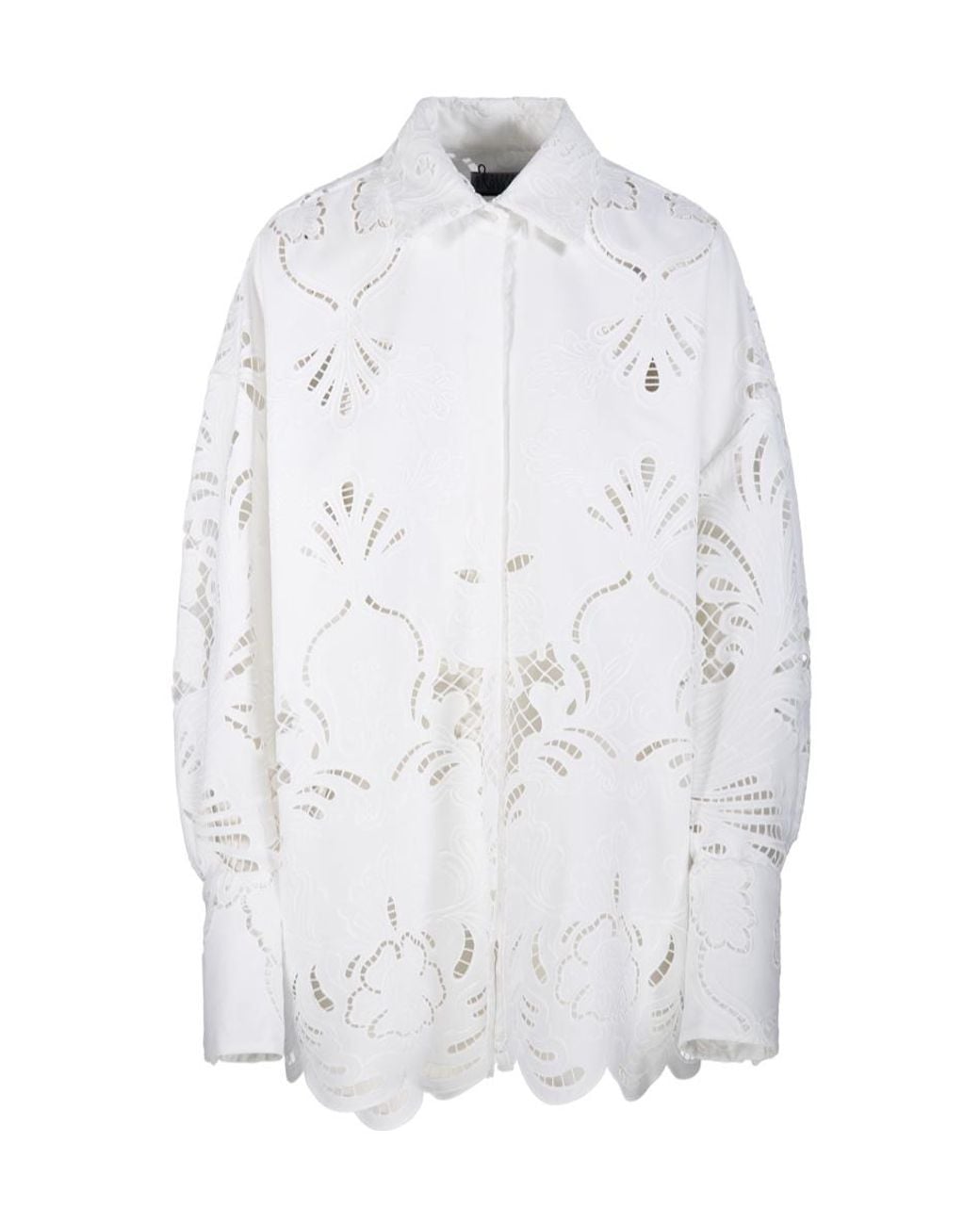 GIUSEPPE DI MORABITO White Broderie Oversized Shirt