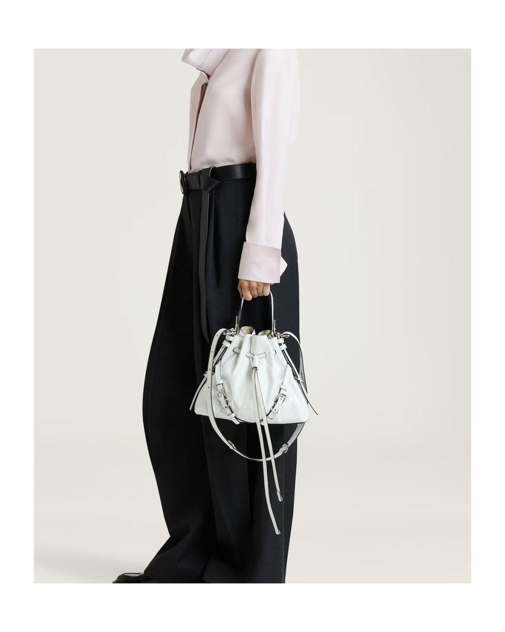 Givenchy White Voyou Small Bucket Bag