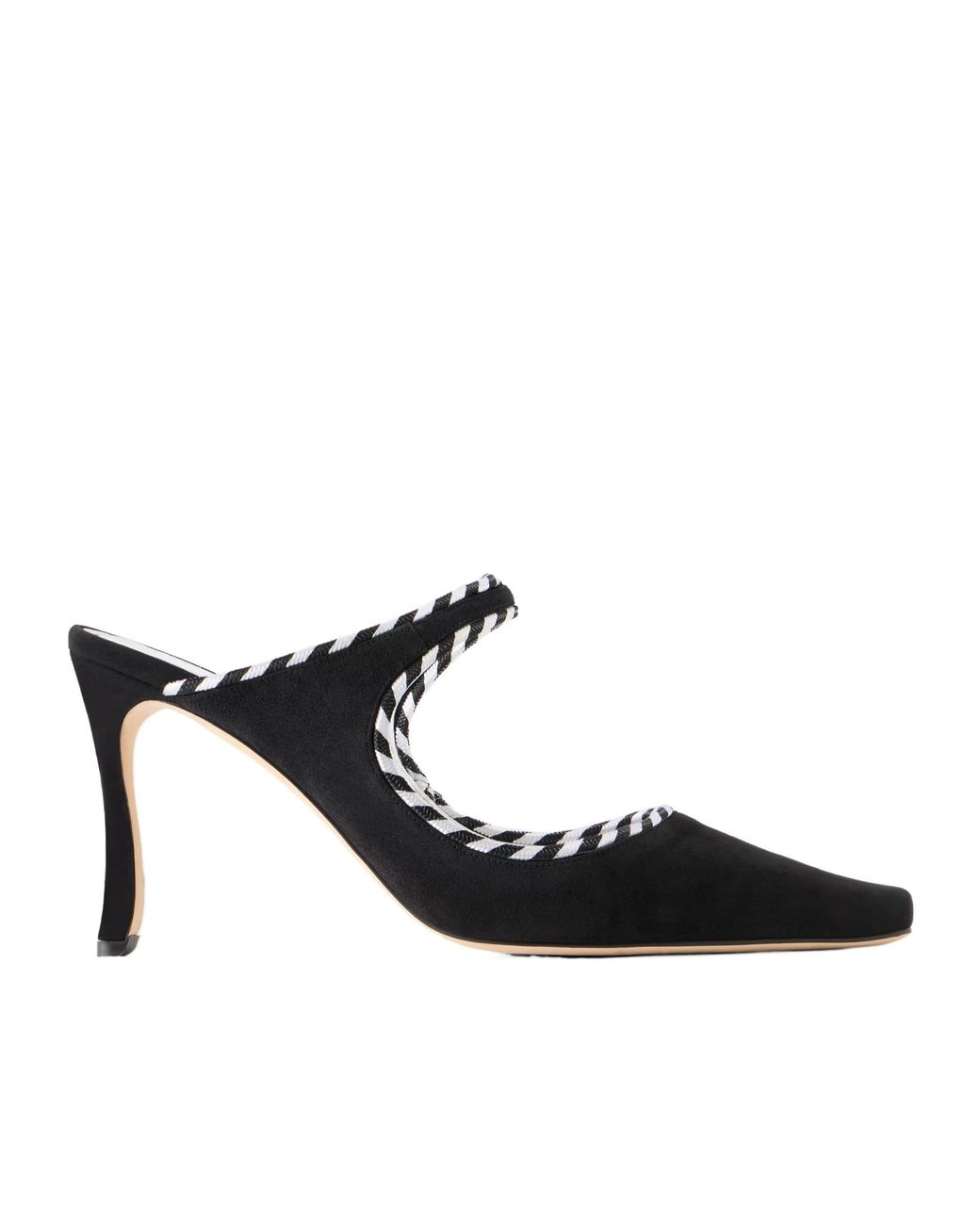 Manolo Blahnik Black Solid Color Suede Mules