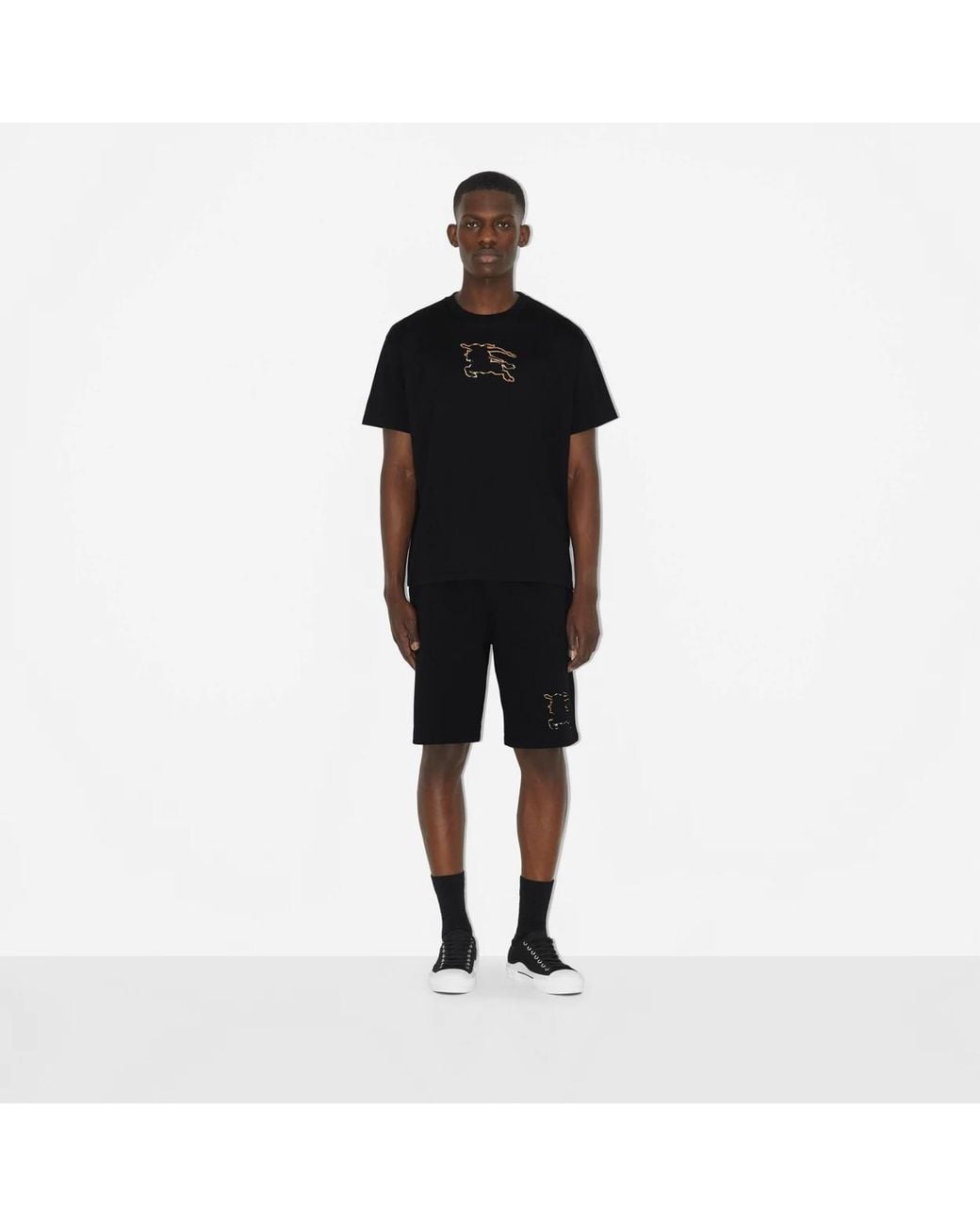 Burberry Black Ekd Printed Crewneck T-Shirt for men