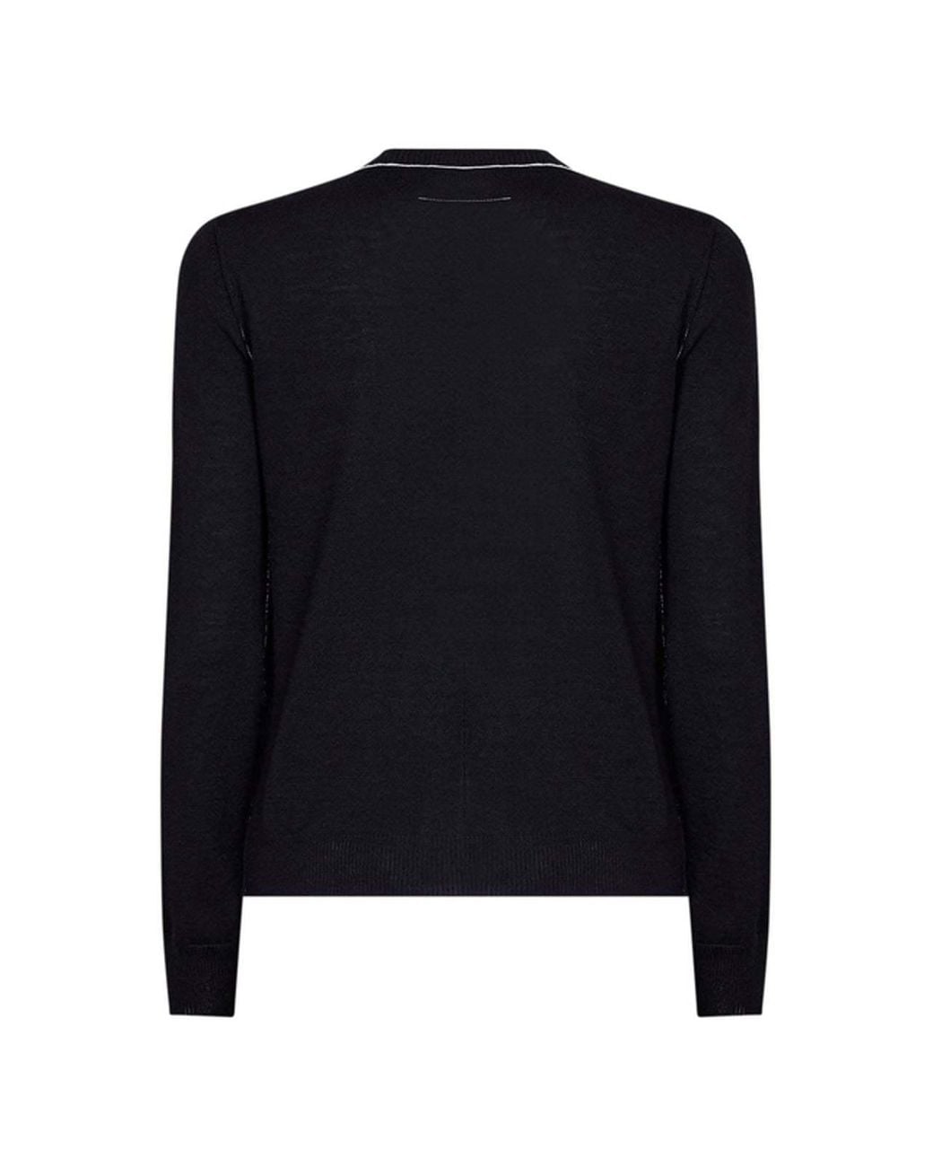 MM6 by Maison Margiela Black Button-Front Knit Cardigan