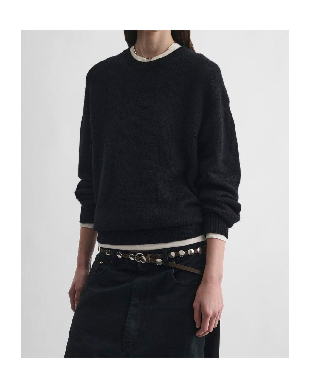 Phoebe Philo Black Cashmere Crew-Neck Sweater