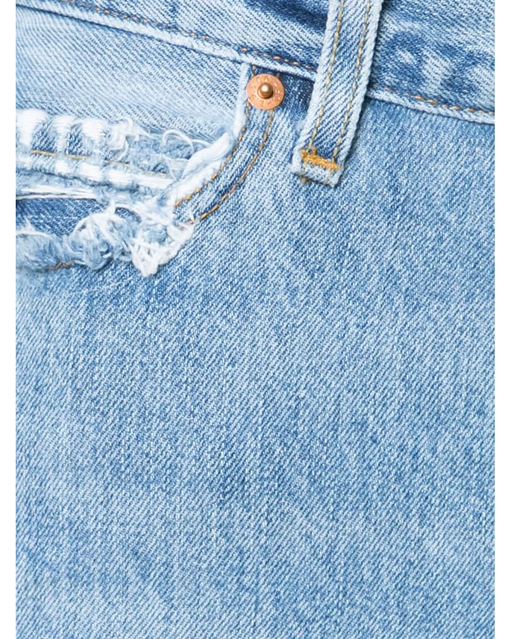 Re/done Blue High-Rise Cropped Jeans