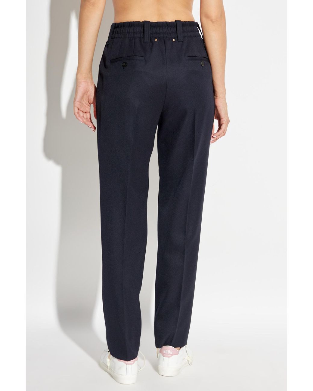Golden Goose Deluxe Brand Blue High Waist Tapered Tailored Trousers